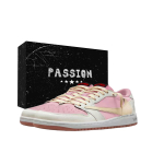 Travis Scott x Jordan Air Jordan 1 2025 Sugar Pink Suvekarp Madalad Vintage Korvpallijalatsid Unisex Kuldne Roosa DZ4137-700(Team1868- 2025 ) 35.5