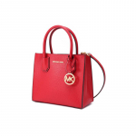 MICHAEL KORS k&auml;ekott Mercer &Uuml;hev&auml;rviline Logoga Ripats Krokodillimustriline Nahast T&otilde;mblukuga Kotike T&otilde;mblukuga Kotike Ostukott K&auml;e-&Otilde;la P&otilde;hipakett (kott + tolmukott) punane