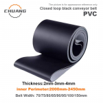 Perimeeter:2000mm-2450mm Must PVC T&ouml;&ouml;stuslik &Uuml;lekande Konveierilint(Saab kohandada suurust) 2000mm