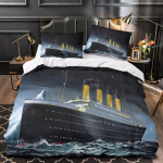 Film Titanic Laev Ookean Tekikate Padjap&uuml;&uuml;r Voodipesukomplekt T&auml;iskasvanu Poiss T&uuml;druk Magamistoa Kaunistus Laste Kingitus &Uuml;he- ja Kahekohaline Suurus 135x200cm