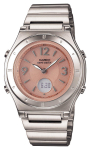 CASIO Wave Ceptor LWA-M141D-4AJF P&auml;ikeseenergial t&ouml;&ouml;tav Raadiokontrolliga Naiste Analoogkell Roosa sihverplaat roosa