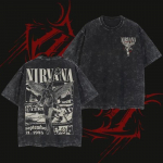 Nirvana B&auml;nd Unisex Pesitud T-s&auml;rk Puuvill Suvi Punk T&auml;navamuster Unisex Vintage Mood L&uuml;hikesed varrukad YK S&auml;rk S mitmev&auml;rviline