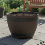 Kunstpuidust t&uuml;nnist lillepott Ilmastikukindel Vaikust vaimut&uuml;nni pott Kerge Suur Maamees Taim 18 Inch Ring Barrel