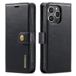 DG.MING Luksuslik 2-&uuml;hes eemaldatav rahakotiga &uuml;mbris iPhone 16 Pro Max XR XS 11 Pro 12 13 Mini 14 15 Plus 16E jaoks Magnetiline klappkate For iPhone XR 6.1 must