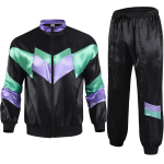 Meeste 80ndate treening&uuml;likond Vintage hiphop kost&uuml;&uuml;mid naistele Retro treeningjakk &uuml;likond Disko 90ndate kestad Kost&uuml;&uuml;mid peoks XXL blue