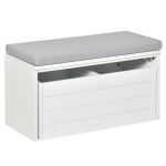 Hallide patjadega hoiupink - Kingakapp - Kingapink suure sahtli ja kahe sektsiooniga - Valge MDF 69 x 32 x 40 cm