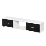 Telerikapp teleritele kuni 60 Elutoa telerilaud Moodne stiil 2 sahtli ja avara riiuliga 140x30x32 cm Valge ja must 140 x 30 x 32 cm
