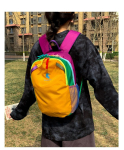 Koolikott Veekindel V&auml;rviline Kontrastne Seljakott Kerge V&auml;ljas Matkamise Seljakott Laste Koormuse V&auml;hendamise Koolikott oranž