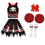 Surnud Cheerleaderi kost&uuml;&uuml;m t&uuml;drukutele Hirmutav Verine Zombi &Uuml;laosa Seelik Kleit Kost&uuml;&uuml;mid Halloweeni Riietumispidudeks J&otilde;uluriided 130 black