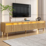Moodne puidust v&auml;limusega televiisorikapp 178 cm &ndash; minimalistlik disain, suur hoiuruum, 4 sahtlit, MDF ja akr&uuml;&uuml;l, ideaalne elutuppa &ndash; vastupidav, stiilne 178 x 35 x 45 cm looduslik