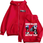 Robbie Williams Britprwp Tour Merch T&otilde;mblukuga Hupparid Mehed Naised R&otilde;ivad Mood T&otilde;mblukuga Hupparitega Joped Mantlid Streetwear S punane