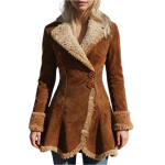 Naiste teksast l&auml;&auml;nelik retro trench-mantel, pl&uuml;&uuml;sist mood ja soojus, fliisjakk M black