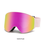HD UV-vastased Professionaalsed Suusa- ja Lumelauaklaasid - Magnetilised, Udustevastased, Tuulekindlad, V&auml;lispordiks purple