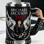 Loominguline Michael Jacksoni &otilde;llekruus 304 roostevabast terasest vaikustang Unique Kingitus f&auml;nnidele 300ml gray