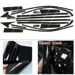 L&auml;ikivad mustad kroomi eemaldavad aknaliistud Mercedes-Benz C-klassile W205 2014- Glossy Black black