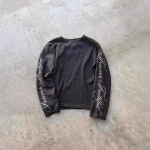 VibeStreet O-kaelusega Hip Hop Y2k Pikkade varrukatega Topp Harajuku T&auml;hetr&uuml;kiga Punk High Street Pikkade varrukatega T-s&auml;rk Moodne Rock Gooti Unikaalsed R&otilde;ivad XL gray