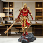 Sun Wukongi kuju Ahvikuninga figuur, V&otilde;itleva Buddha skulptuur kodu-kontori laua kaunistuseks, Hiina Feng Shui ornament
