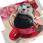 DIY 5D teemantmaaling kassi teemanttikandid looma kivid pildid t&auml;is &uuml;mmargune teemant 30x30