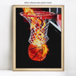 Rhinestones Maastik Teemantmaal Korvpall Teemanttikandid Ristpistes 20X30CM