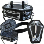 Koljud Nahkhiired Disain Naised Kotid K&auml;ekotid Crossbody T&uuml;drukud &Otilde;lakott Daam Must Punk Gooti 26*20*10cm must