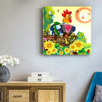 Teemantmaal T&auml;is&uuml;mmargune kana tikandid Ristpistes Loomamosaiik Rhinestone pilt Saabumine 30x30CM