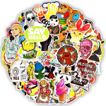 100 tk v&auml;rviline veekindel kleebis Loomade multifilmi punkm&auml;ngu kleebised isetegemise jaoks rula kitarri kohvri s&uuml;learvuti jalgrattakleebised