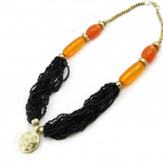 Les Tr&eacute;sors De Lily [B8131] &ndash; &bdquo;Sachi&rdquo; kaelakee must oranž oranž