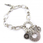 Les Tr&eacute;sors De Lily [C7652] - Bracelet Cr&eacute;ateur 'Queen' Argent&eacute; h&otilde;be