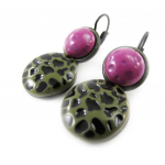 NOA [J1764] - Boucles Cr&eacute;ateur 'Safari' vert violet lilla