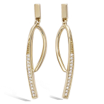 Les Tr&eacute;sors De Lily [P1207] - kullatud k&otilde;rvar&otilde;ngad  Sissi  valgest kullast - 35x6 mm valge