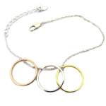 7bis [Q6074] &ndash; kolmev&auml;rviline h&otilde;bedane 'Boho' k&auml;sitsi valmistatud k&auml;ev&otilde;ru - 35x15 mm h&otilde;be