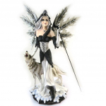 Les Tr&eacute;sors De Lily [N4777] - Figurine 'Fairy Dreams' noir blanc (loup) - 56x40x23 cm valge