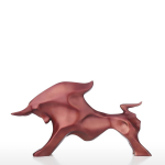 Abstract Bull Statue Looma kujukeste Decor Resin Craft Fashion Desktop Wine red