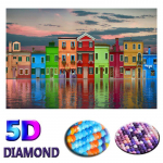 DIY 5D teemantmaal t&auml;ispuurv&auml;rviga maja maastik teemantmosaiikristpiste 20X30CM