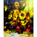 5D DIY t&auml;isteemantmaal Lillekimp Teemanttikandid Rhinestone pilt 20X30CM