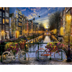 Armastus Amsterdami maastikus DIY numbrite j&auml;rgi digitaalmaaling Moodne seinakunst l&otilde;uendimaal Unikaalne kingitus kodukaunistus 40x50cm 40x50cm no frame