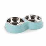 Roostevabast terasest kassikausid Kahekordsed kausid p&uuml;stikuga lemmikloomakausid kassidele koerte s&ouml;&ouml;tjad kassikauss sinine