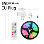 Bluetooth APP juht LED-valgusti 5050 RGB LED-riba h&auml;&auml;ljuhtimine/muusika s&uuml;nkroonimine nutikas lamp 5M 10M 15M neoonlint kodupeo taustavalgustuse kaunistamiseks 5M Set EU Plug