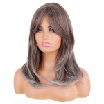 LISI HAIR Long Natural Wave Tume kaarjas ombre tuhkpruunid juukseparukad S&uuml;nteetilised peoks igap&auml;evaseks kasutamiseks m&otilde;eldud parukas valgetele mustadele naistele