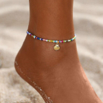 IF ME Boho lillehelmestega jalav&otilde;rude komplekt naistele Trendikas suvine Ocean Beach K&auml;sitsi valmistatud helmed pahkluu k&auml;ev&otilde;ru ja jala ehted CS1906210425