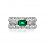 Gica Gema k&otilde;rge s&uuml;sinikusisaldusega teemants&otilde;rmused 925 h&otilde;bedane roheline kalliskivi ainulaadne disain romantilised peened s&otilde;rmeehted pulmapeokingid Uus trend 6 roheline