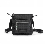 Mehed, naised, kandiline Crossbody kott &Uuml;he &otilde;lakott vabaaja ruuduline v&auml;ike rinnakott veekindel must KS2060 must