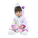 BZDOLL 55 cm t&auml;issilikoonist taass&uuml;ndinud beebinuku m&auml;nguasi, 22-tolline vasts&uuml;ndinud printsessi beebide v&auml;ikelaps Bebe Boneca vannim&auml;nguasi lapsele s&uuml;nnip&auml;evakingitus 55cm, Brown eyes