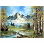 DIY 3D Teemantmaal Maastiku Tikand Ristk&auml;sit&ouml;&ouml; Kodukaunistus Full Round 20x25CM