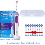 Oral B Dual Clean p&ouml;&ouml;rleva vibratsiooniga elektrilise hambaharjaga laetav Oral B hambahari 8 harjapeaga + hoiukarp