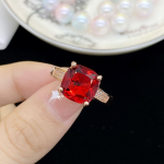 Bella Box uus temperamendi ruudu kujuga avamiss&otilde;rmus naistele v&otilde;luv pulmakihlus peened ehted, uus trendikas Adjustable Opening roheline