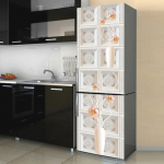 Geomeetrilise mustriga seinak&uuml;lmiku kleebised s&ouml;&ouml;gitoa jaoks kodukaunistamiseks tellised tassikapp Toit Vin&uuml;&uuml;l Art Seinakleebised K&uuml;lmik 60x180cm(1 pcs)