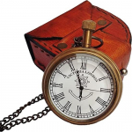 Antiikne Victoria Londoni taskukell keti ja nahk&uuml;mbrisega, parim kingitus s&uuml;nnip&auml;evaks, s&otilde;brap&auml;evaks, pulmadeks jne.