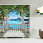 Kodu seinakaunistus du&scaron;ikardin 3D Euroopa hoone Aed lilled sise&otilde;u maastik Veekindel pol&uuml;ester Magamistoa kardin 180*200CM