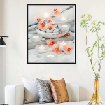 5D Teemantmaaling Zen lilled Ristpistes komplekt Teemanttikandid Mosaiik Kunst Pilt kividest Dekoratsioonikingitus Full Round 20x30cm